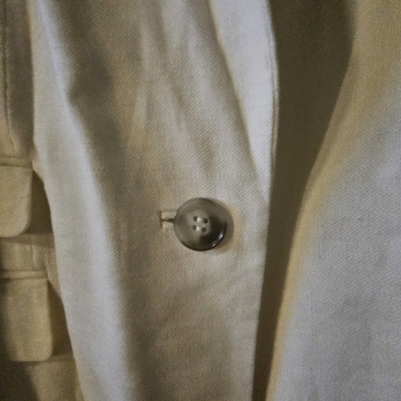 Ann Taylor White Linen Blazer Jacket - Lined - Picture 2 of 9